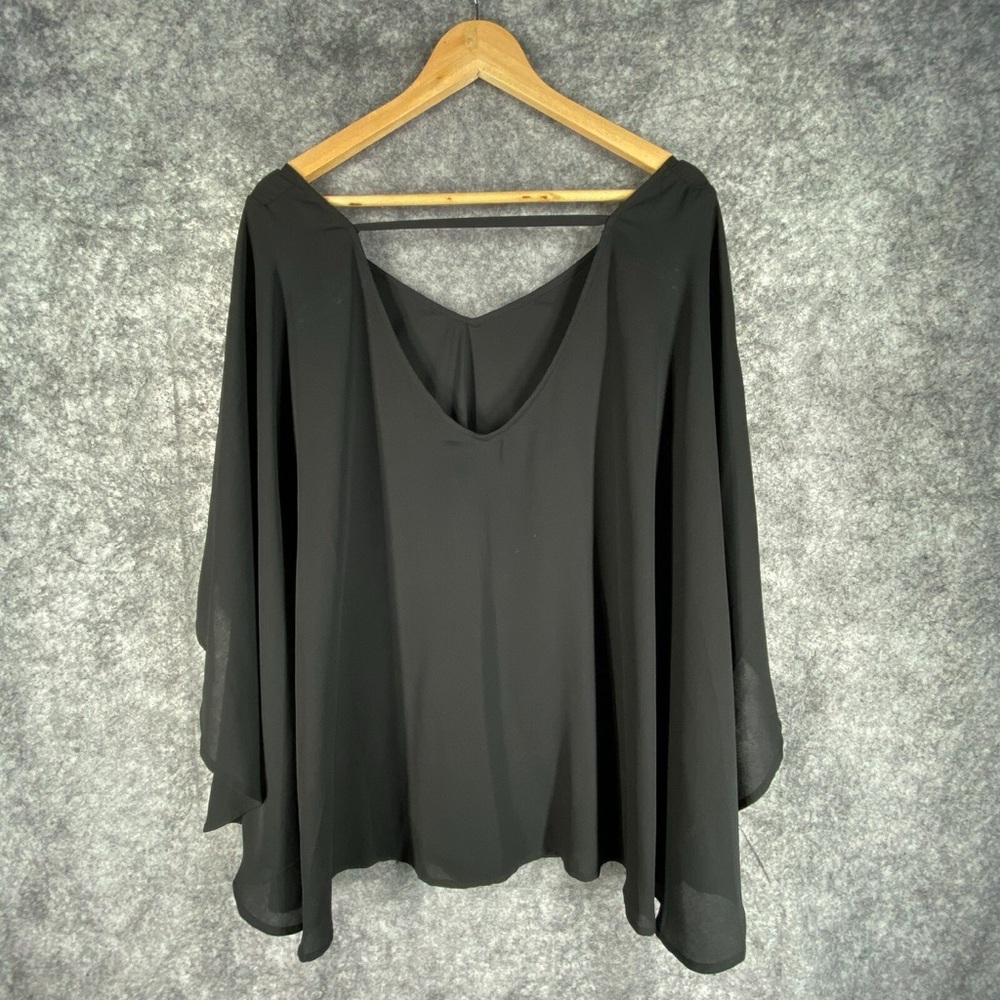 Torrid Black Chiffon Women's Cape Style Blouse